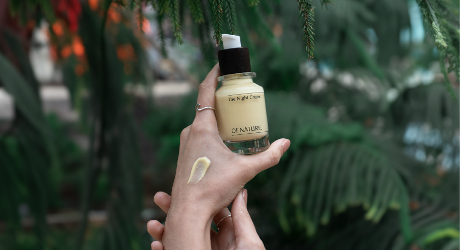 OF NATURE The Night Cream in situ with greenery